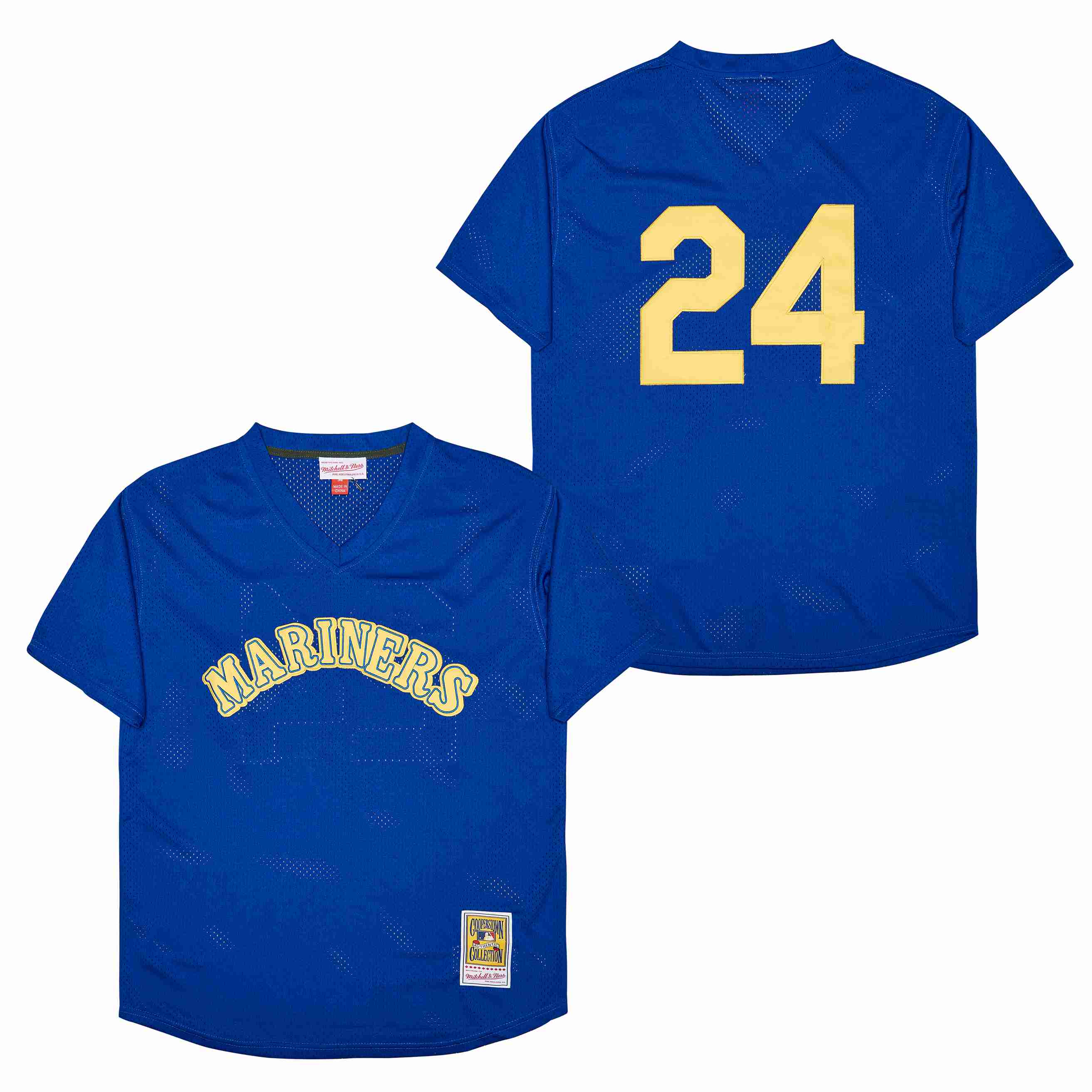 Men Seattle Mariners #24 Griffey blue Throwback Game MLB Jersey